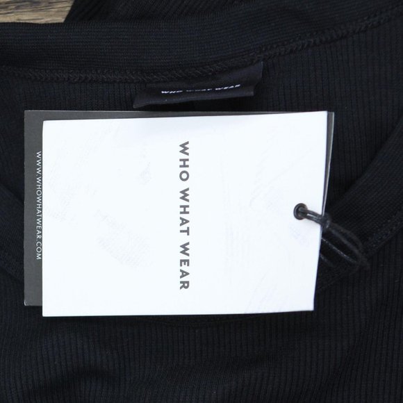 NWT Who What Wear Women's Sleeveless Racer Dress 79365618 M Black - Picture 3 of 6